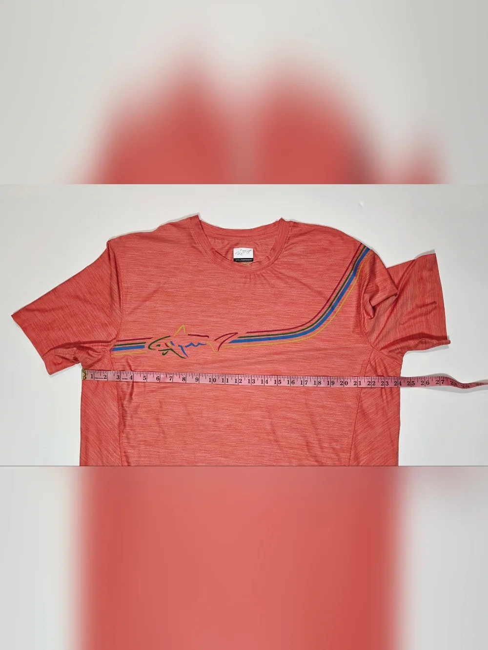 Greg Norman Shirt Mens XL Orange PlayDry Shark Performance Tee Golf Active
